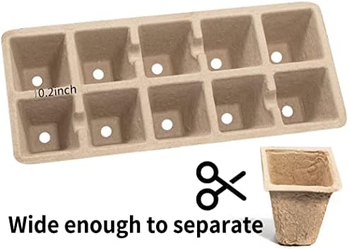 200 Cells Seed Starter Tray, 20 Pack Biodegradable Seed Starter Kit, Peat Pots for Seedlings with 200 Plant Labels, 2 Seed Planting Tool and 1 Spray Bottle - Image 4