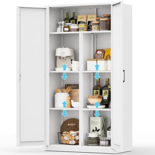 71" Tall Metal Storage Cabinet with Doors,Pantry Cabinet by Unknown