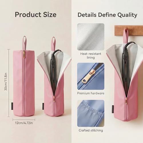 2PCS 2-IN-1 Holder & Mat for Hot Tools, Curling Iron Travel Bag Heat Resistant Flat Iron Storage Hair Tool Organizer - Ideal for Home, Travel, Gift - Image 6