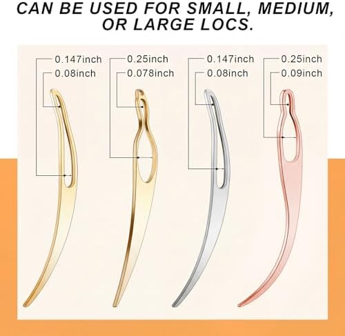 WILLBOND 4 Pcs Interlocking Tool for Locs, Gold, Silver, Rose Gold - Image 2