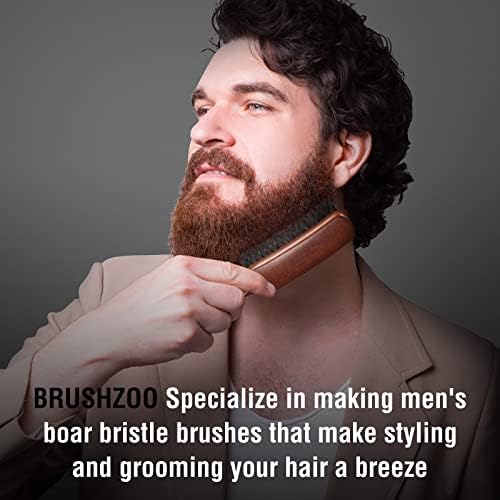 Hair Brush for Men Fine Thin Wavy Hair, Boar Bristle Hair Brush for Add Shine Improve Texture Reduce Frizz, Hairbrush for Beard Straightens Softens - Image 5
