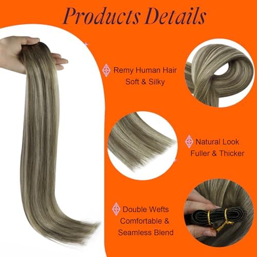 Full Shine Sew In Weft Hair Extensions Human Hair Add Volume 18 Inch 105g - Image 3