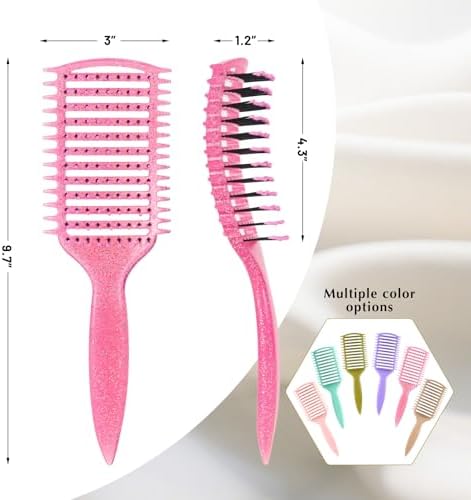 Curl Defining Brush, Vented Curly Hair Brush for Effortlessly Detangling Shaping and Defining Women's Men's Curls on All Wet or Dry Hair Types, Reduces Frizz (Flash purple) - Image 6