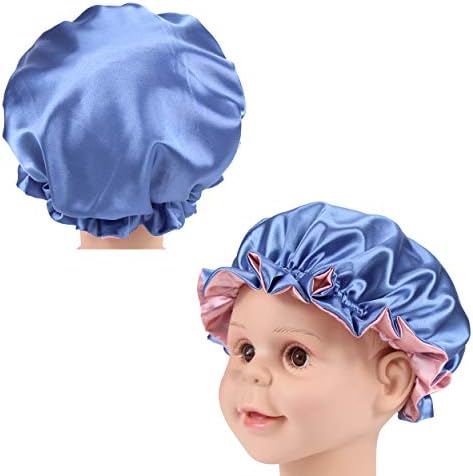 Kids Satin Bonnet Sleeping Cap Adjustable Silky Bonnet Double Layered Reversible Hair Bonnet Silky Night Hat for Toddler Child Baby - Image 5