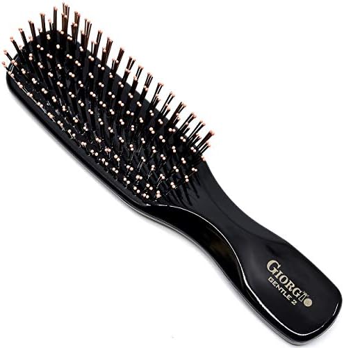 Giorgio Gentle Mini Hair Brush for Men - Dual Length Bristles for Fine and Thick Hair, Scalp Massager, Detangler, and Travel Brush by GiorgioHairBrushesCombs