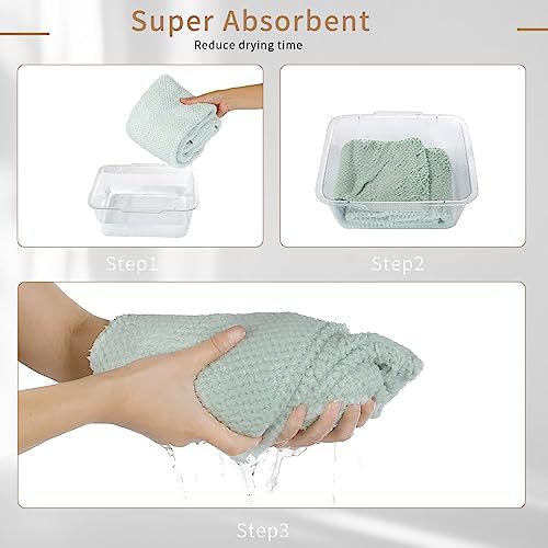 Microfiber Hair Towel Quick Dry Hair Towel Hair Drying Towels Suitable for All Kinds of Hair Ultra Absorbent Long and Thick Hair 24X48inch White (1pcs) - Image 2
