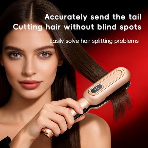 Cordless Split Ends Trimmer for Hair, Rechargeable Hair Care Tool-Gold - Image 2
