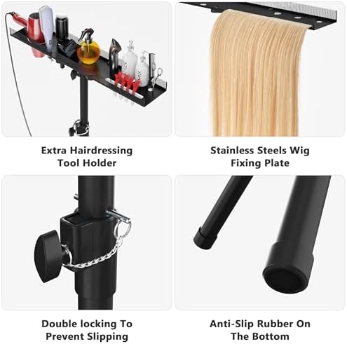 Stainless Steel Braiding Hair Rack Hair Extension Holder Height Adjustable - Image 6