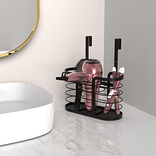 YIGII Hair Tool Organizer, Cabinet Door Storage Basket, Bathroom, Black - Image 4