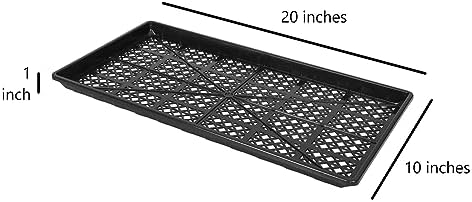 SUNPACK 10" x 20" Heavy Duty Mesh Plastic Seed Starting Tray, Black, 1" (Pack of 10) - Ensures Water Drainage and Aeration, Perfect for Greenhouses or Indoor Gardening - Image 4