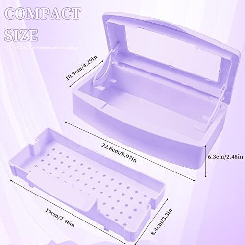 Nail Tool Sterilizer Box, Plastic Sterilizing Tray, Plastic Clean Sterilizing Box Storage Organizer for Nail, Tweezers, Eyelash Extensions, Hair Salon, Spa & Cutter Manicure Equipment(Purple) - Image 4