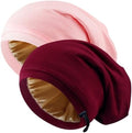 2 Pcs Adjustable Silk Hair Bonnet for Sleeping, Satin Lined Sleep Cap for Women and Men, Silk Hair Wrap Slouch Beanie. by Unknown