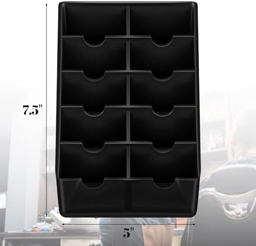 4 Pack Black Clipper Blade Holder 10 Slot Clipper Razor Blade Rack Storage Tray Caddy Grooming and Barber Holder Organizer Case and Stylist Station Accessories - Image 2