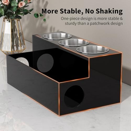 NIUBEE Acrylic Hair Tool Organizer,Hair Dryer Holder Countertop with 3 Cups - Image 5