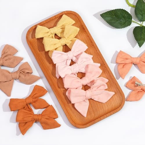 CÉLLOT 40 Pieces Girls Hair Bows Linen Fabric Bows Alligator Clips Hair Accessories for Little Girls Toddlers Kids and Teens - Image 3
