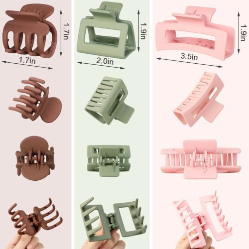 SMKSL 12 Pcs Hair Claw Clips for Women & Girls 3 Styles Hair Accessories - Image 3