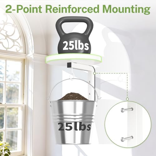 Plant Wall Hanger Holder Set of 2 for Indoor Outdoor, White - Image 3