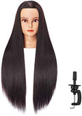 26-28'' Mannequin Head Synthetic Fiber Long Hair Styling Training Head Dolls for Cosmetology Manikin Maniquins Practice Head with Clamp Stand Holder (6611LB0220) by Hairlink