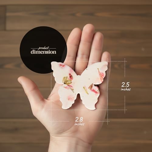 12 Favor Set, Pink Butterfly Gift Wrap Tags w/Wildflower Seeds - Image 2