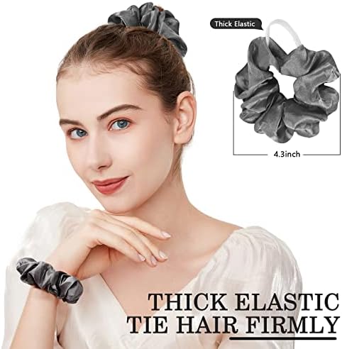 ADRIONE Satin Scrunchies for Women & Girls - 60 Pack Silk Scrunchies for Curly Hair - Image 6