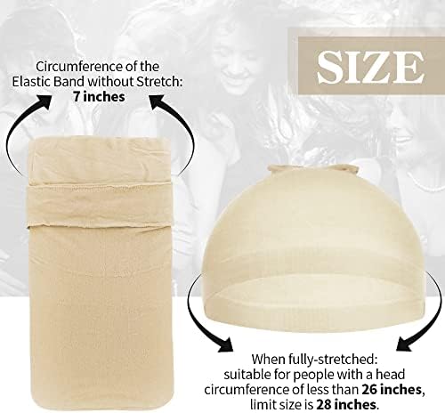 Dreamlover Nude Stocking Wig Caps for Cosplay & Halloween, 12 Pieces - Image 2