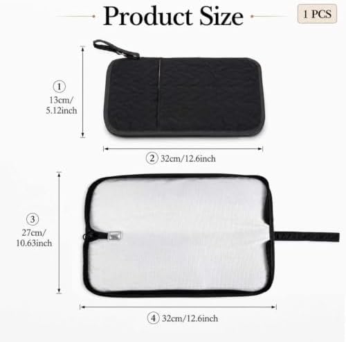 2-in-1 Heat Resistant Hot Tool Mat and Organizer | Portable Travel Curling Iron Holder & Flat Iron Storage Mat with Heatproof Lining | Black Styling Tools Pouch for Hot Straightener and Wand - Image 3