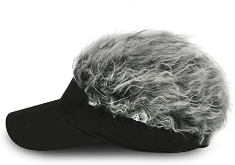 Funny Hats with Fake Hair Frosted Tips Wig Visor Cap for Men Women - Image 5