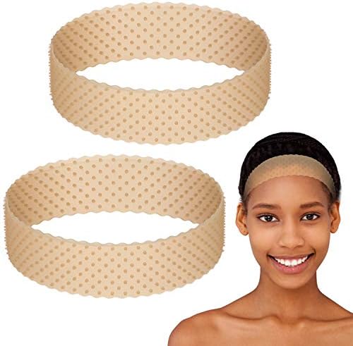 WILLBOND 2 Pcs Silicone Wig Grip Band No Slip Elastic, M; Light Brown by Willbond+Technology+Limited
