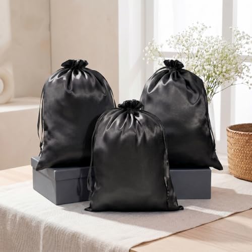 6 Pcs Satin Wig Bags With Drawstring, 13×9.8 Inch Silk Wig Storage Bags - Image 7