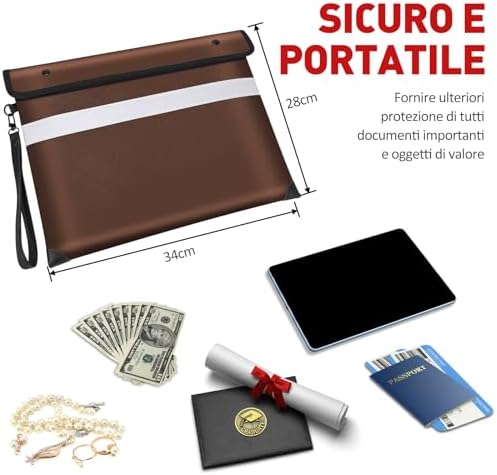 Vailoin 6200°F Fireproof Document Bag, 8 Layers of Heat Insulated Materials - Image 4
