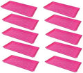 SUNPACK 10" x 20" Heavy Duty Shallow Plastic Seed Starting Tray, Magenta, 1" (Pack of 10) - Lined with Drainage Holes for Excess Water and Aeration, Ideal for Greenhouses or Indoor Gardening by SUNPACK