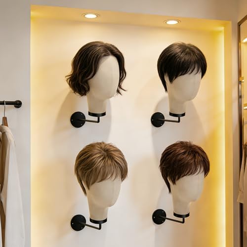 21in Wig Head Wall Mount Mannequin Head for Caps,Canvas Hat Display Hanger - Image 6