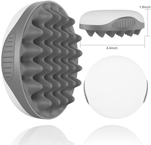 WTTORDE Silicone Hair Brush, Gray - Curly Hair Brush with Double-Sided Use, Different Sized Holes for Curling Afro and Short Hair, Non-Slip Twist Curl Comb for Men and Women, Travel Size - Image 3