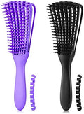 Hair Brush, Detangling Brush for Afro America/African Hair Textured 3a to 4c Kinky Wavy/Curly/Coily/Wet/Dry/Oil/Thick/Long Hair, Knots Detangler Scalp Massage Comb (2 pcs, Black-Purple) by Unknown