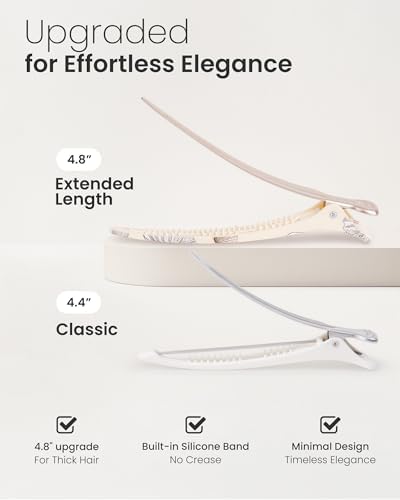 AIMIKE 4.8" Hair Clips for Styling, No-Crease Duckbill Clips - Image 4