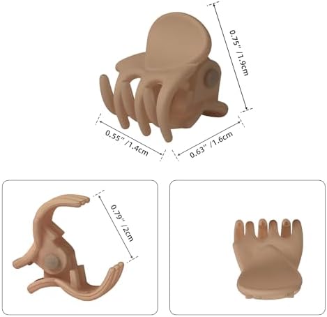 YOHAMA 36Pcs Khaki Mini Hair Claw Clips for Women&Girls, Strong Bangs Clips - Image 3