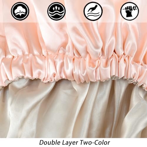 Edoneery Satin Bonnet for Sleeping Women, Double Layer Curly Hair Cap - Image 6