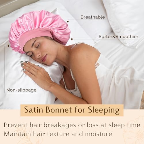 YANIBEST Soft Satin Bonnet for Men Women, Sleep Cap to Maintain Moisture - Image 4