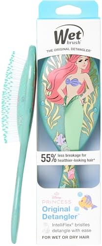 Wet Brush Disney Princess Ariel Original Detangler Hair Brush, Pain-Free Knot Removal, Flexible Bristles Detangle Wet or Dry Strands, Works on All Hair Types, Ergonomic Handle, Reduces Breakage by WetBrush