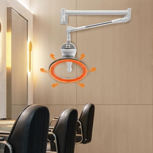 Hair Treatment Machine, 950W Wall Mount Orbiting Rotating Hair Processor for Salon Spa Family, Time Adjustable, Grey - Image 6