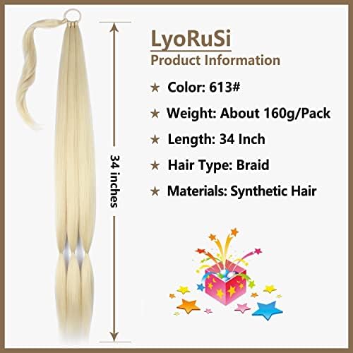 34'' Braided Ponytail Extension Natural Soft Synthetic Hair Piece for Women - Image 2