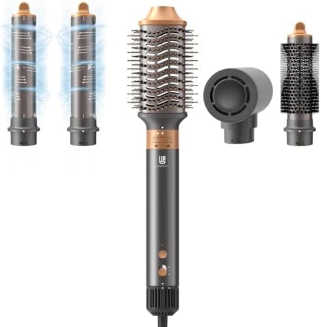 Hair Dryer Hot Air Styler: Auto Wrap Curling Wand 1 1/4 Inch Automatic Hair Curler, Ceramic Negative Ionic Blow Dryers Fast Drying Tools Set with Extra Long Barrel for Styling Waves (Gray) by TakeHairSalonHome