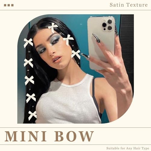 30PCS Bow Hair Clips Beige Satin Mini Bowknot Hair Accessories Cute Hair Bow Barrettes Ribbon Hairpins for Women Girls - Image 4