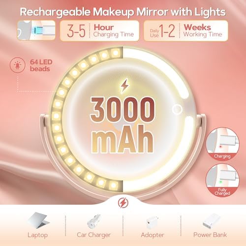 B Beauty Planet Makeup Mirror, Double-Sided Lighted Magnifying Mirror 30X - Image 5
