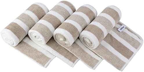 KinHwa Microfiber Hand Towels for Bathroom Soft and Absorbent Face Towels Brown Bathroom Hand Towels for SPA Hair Bath 30inchx16inch 4 Pack by KinHwa
