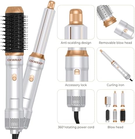 OKWRAP 6 in 1 Blow Dryer Brush and Auto Wrap Hair Styler - Image 5