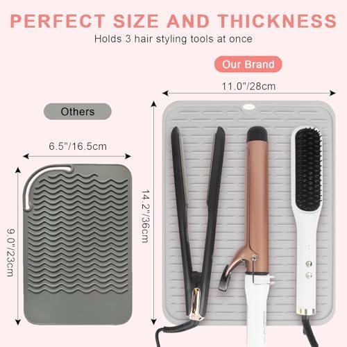 AMIJEAL Oversize Silicone Heat Resistant Mat for Hair Tools(14.2" x 11") - Image 5