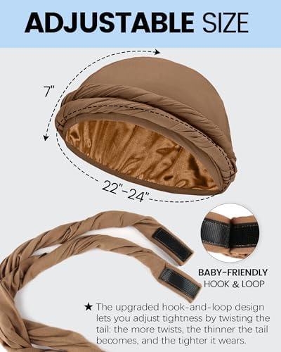 Ababalaya Upgraded Satin Lined Halo Turban Wave Cap - Image 4