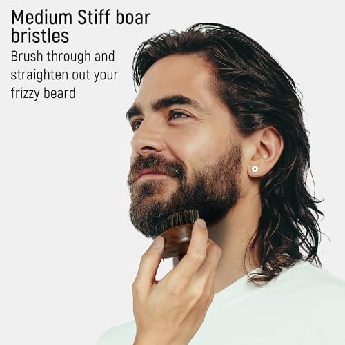 BFWood Small Travel Beard Brush - Natural Boar Bristles with Black Walnut Wood - Image 4
