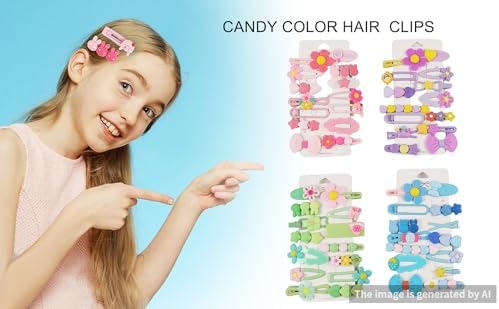56PCS Girl Hair Clips Cute Hair Accessories for Kids Candy Color Hair Accessory for Little Girls Kids Teens,Multiple Patterns - Image 6